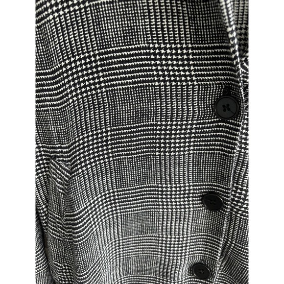 Reformation Black & White Glen Plaid Blazer Button-Up Longline Blazer Size 2 - Picture 6 of 13